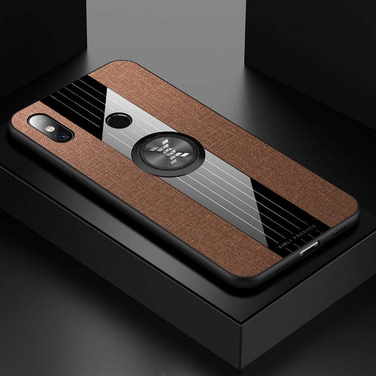 For Xiaomi Mi 6X / A2 XINLI Stitching Cloth Texture Shockproof TPU Protective Case with Ring Holder