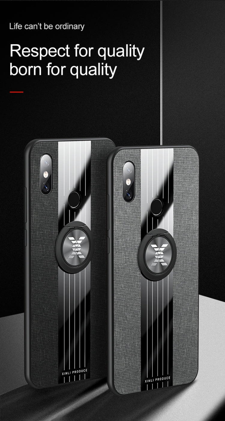 For Xiaomi Mi 6X / A2 XINLI Stitching Cloth Texture Shockproof TPU Protective Case with Ring Holder