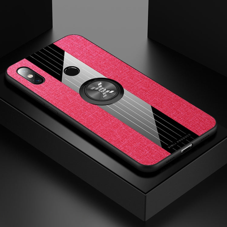 For Xiaomi Mi 6X / A2 XINLI Stitching Cloth Texture Shockproof TPU Protective Case with Ring Holder
