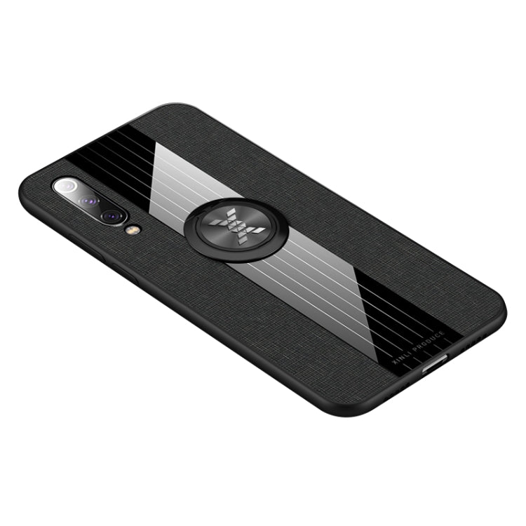 For Xiaomi Mi 9 SE XINLI Stitching Cloth Texture Shockproof TPU Protective Case with Ring Holder