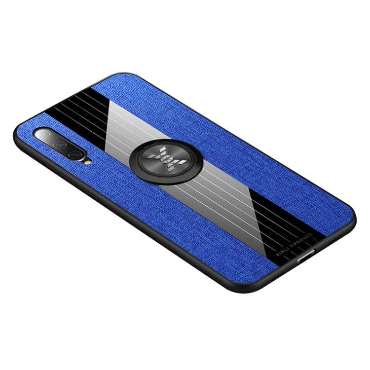 For Xiaomi Mi CC9e XINLI Stitching Cloth Texture Shockproof TPU Protective Case with Ring Holder