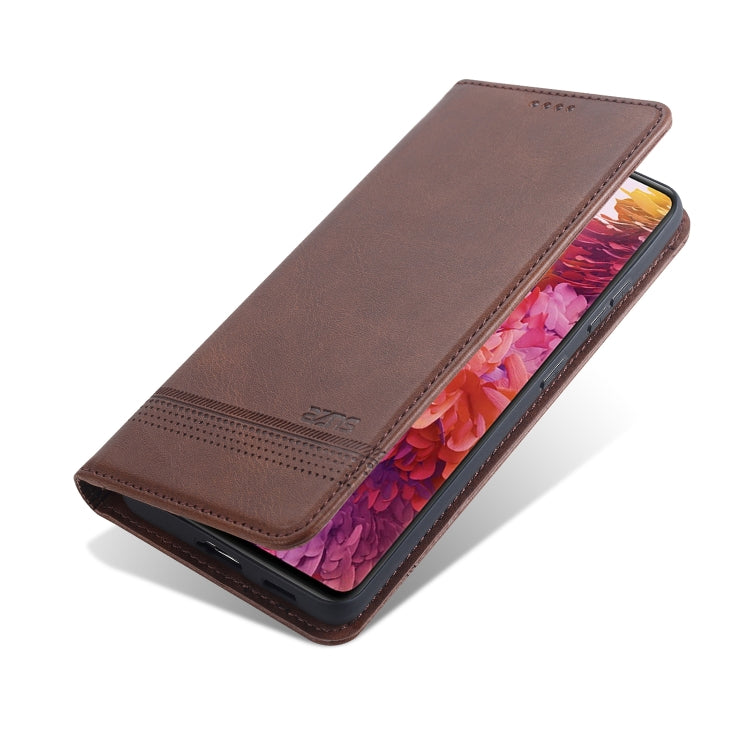 For Samsung Galaxy S21 5G AZNS Magnetic Calf Texture Horizontal Flip Leather Case with Card Slots & Holder & Wallet