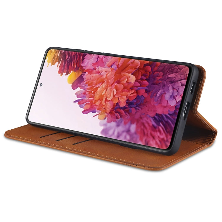 For Samsung Galaxy S21 5G AZNS Magnetic Calf Texture Horizontal Flip Leather Case with Card Slots & Holder & Wallet