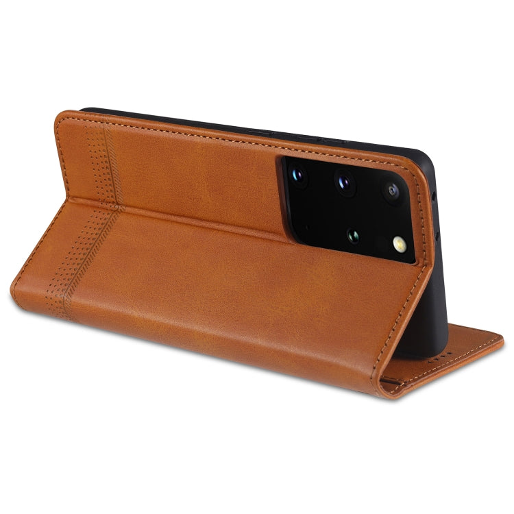 For Samsung Galaxy S21 5G AZNS Magnetic Calf Texture Horizontal Flip Leather Case with Card Slots & Holder & Wallet