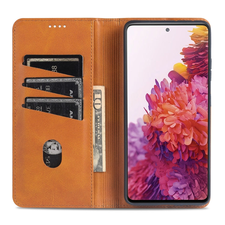 For Samsung Galaxy S21 5G AZNS Magnetic Calf Texture Horizontal Flip Leather Case with Card Slots & Holder & Wallet