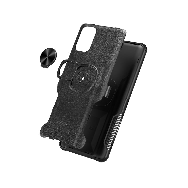 For Samsung Galaxy M51 Litchi Texture Knight Armor Shockproof PC + Silicone Case with 360 Degree Rotation Magnetic Ring Holder