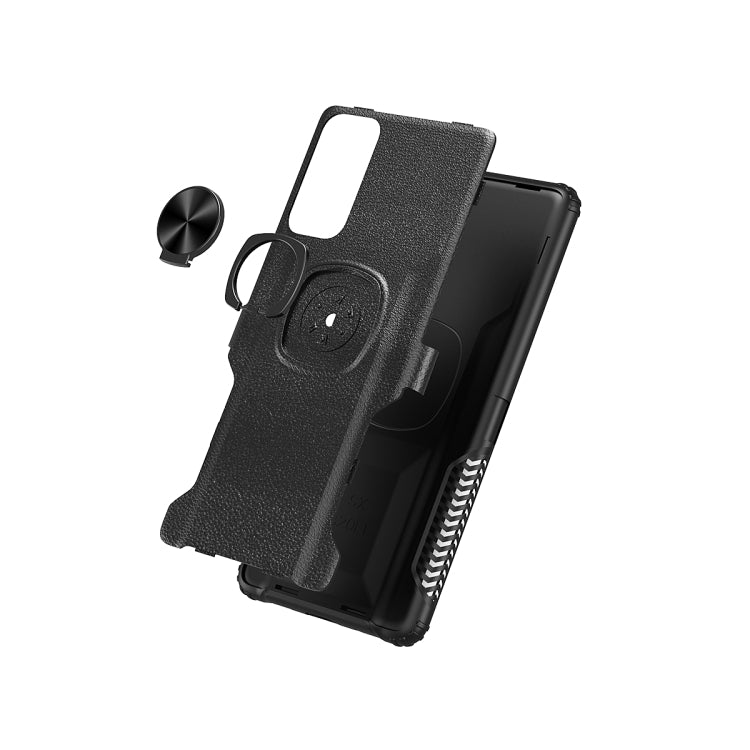 For Samsung Galaxy S20 FE Litchi Texture Knight Armor Shockproof PC + Silicone Case with 360 Degree Rotation Magnetic Ring Holder