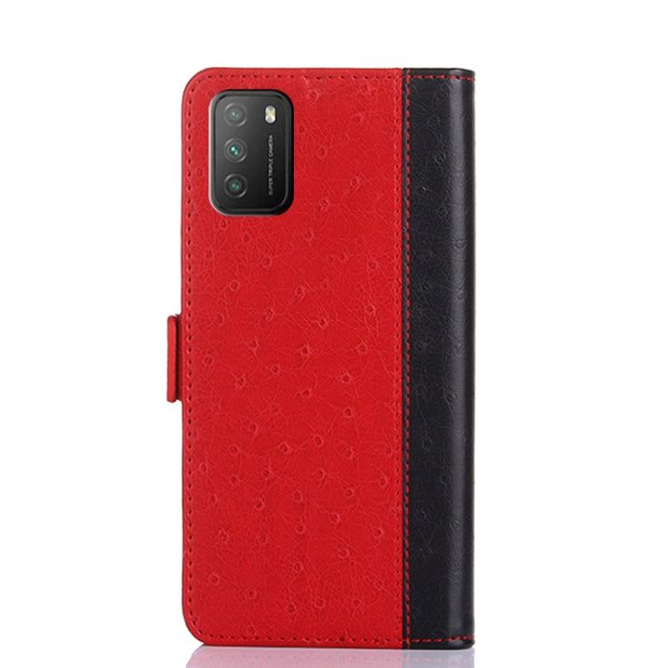 For Xiaomi Poco M3 Ostrich Texture PU + TPU Horizontal Flip Leather Case with Holder & Card Slots & Wallet