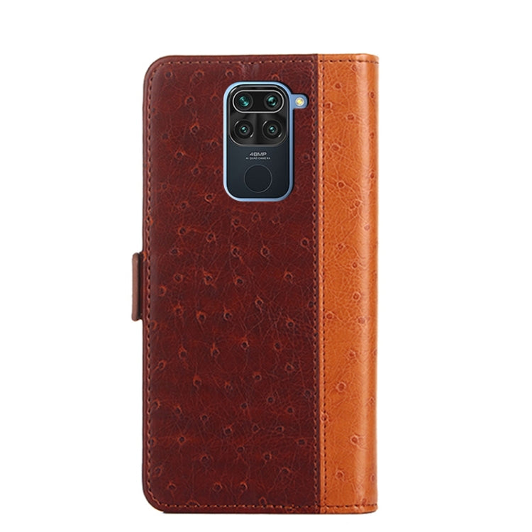 For Xiaomi Redmi Note 9 Ostrich Texture PU + TPU Horizontal Flip Leather Case with Holder & Card Slots & Wallet