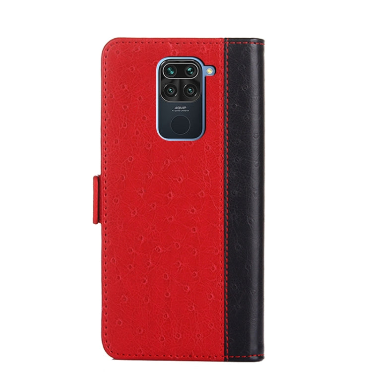 For Xiaomi Redmi Note 9 Ostrich Texture PU + TPU Horizontal Flip Leather Case with Holder & Card Slots & Wallet