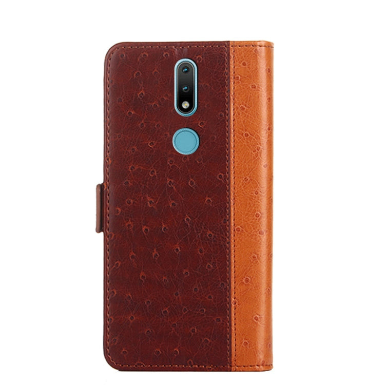For Nokia 2.4 Ostrich Texture PU + TPU Horizontal Flip Leather Case with Holder & Card Slots & Wallet
