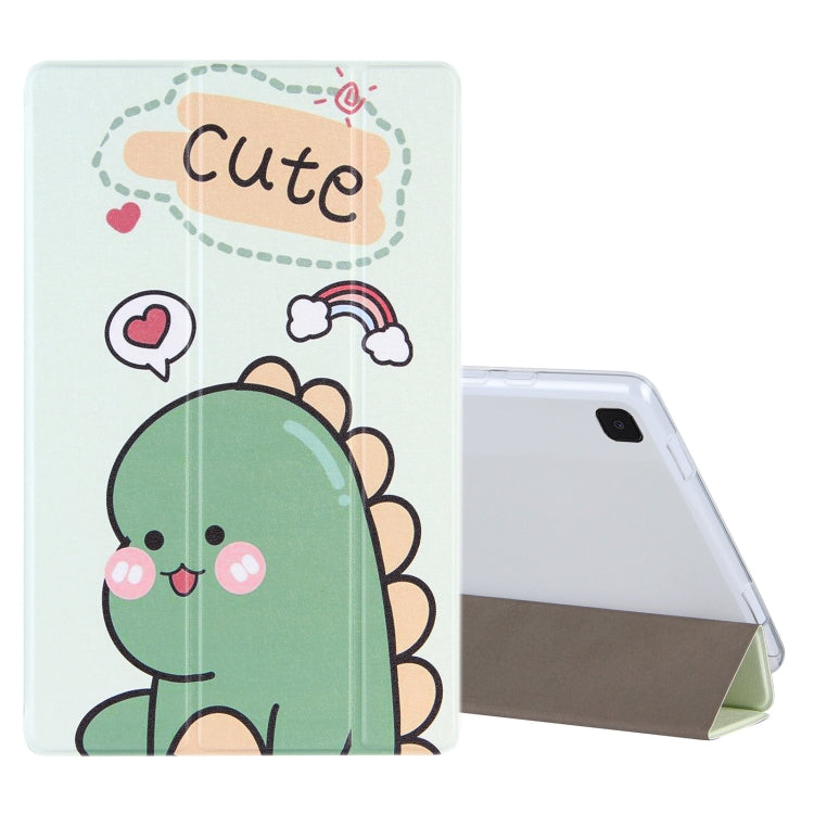 For Samsung Galaxy Tab A7 10.4 (2020) Coloured Drawing Pattern Horizontal Flip Leather Case with Three-folding Holder