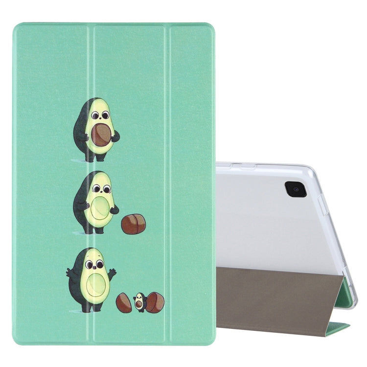 For Samsung Galaxy Tab A7 10.4 (2020) Coloured Drawing Pattern Horizontal Flip Leather Case with Three-folding Holder