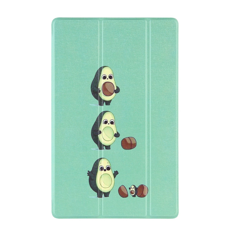 For Samsung Galaxy Tab A7 10.4 (2020) Coloured Drawing Pattern Horizontal Flip Leather Case with Three-folding Holder