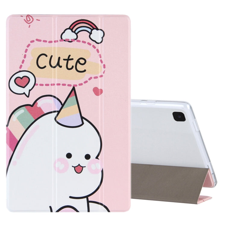 For Samsung Galaxy Tab A7 10.4 (2020) Coloured Drawing Pattern Horizontal Flip Leather Case with Three-folding Holder