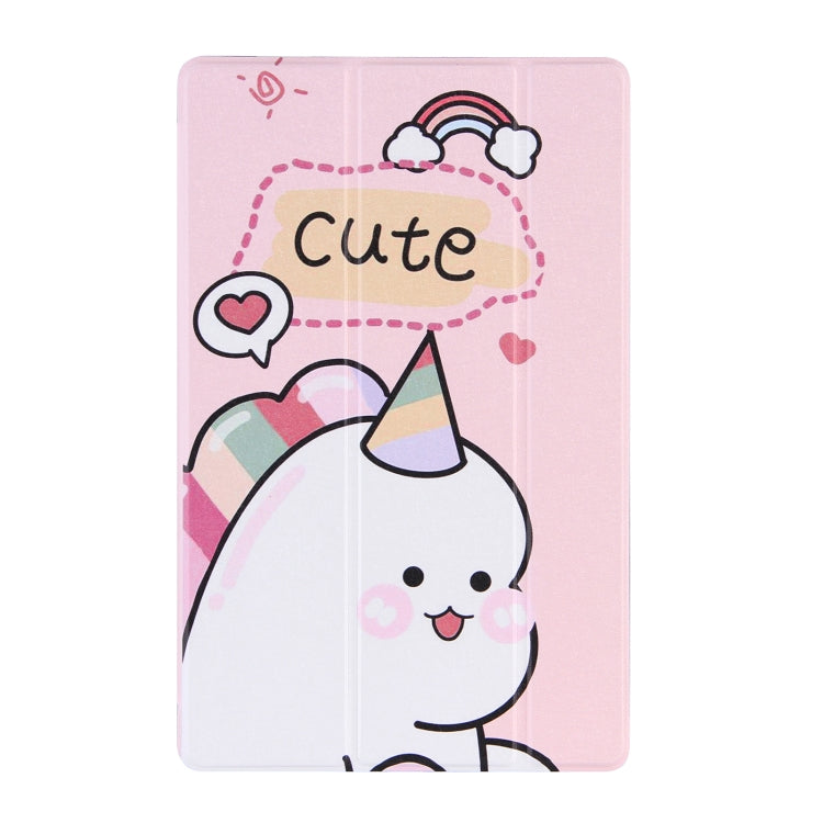 For Samsung Galaxy Tab A7 10.4 (2020) Coloured Drawing Pattern Horizontal Flip Leather Case with Three-folding Holder