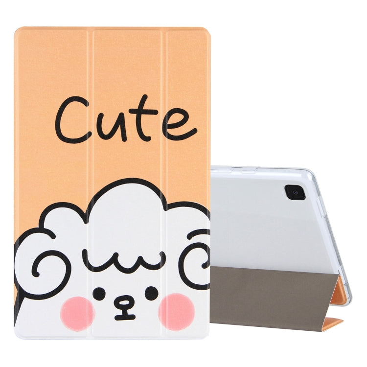 For Samsung Galaxy Tab A7 10.4 (2020) Coloured Drawing Pattern Horizontal Flip Leather Case with Three-folding Holder