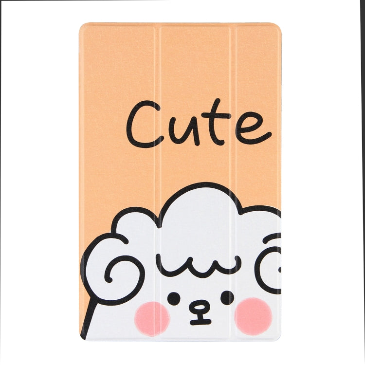 For Samsung Galaxy Tab A7 10.4 (2020) Coloured Drawing Pattern Horizontal Flip Leather Case with Three-folding Holder