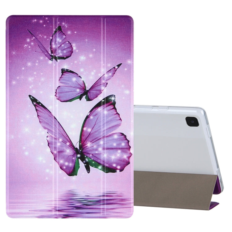 For Samsung Galaxy Tab A7 10.4 (2020) Coloured Drawing Pattern Horizontal Flip Leather Case with Three-folding Holder