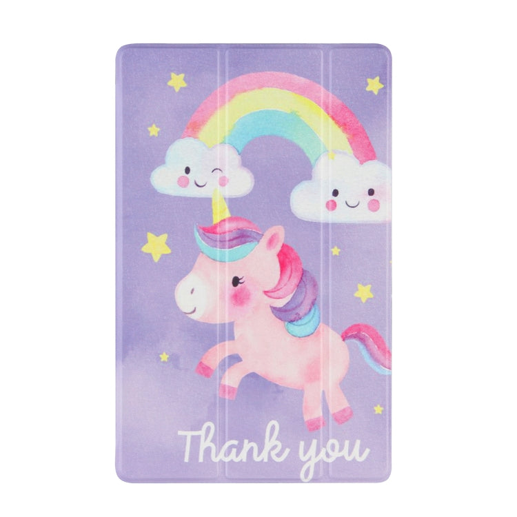 For Samsung Galaxy Tab A7 10.4 (2020) Coloured Drawing Pattern Horizontal Flip Leather Case with Three-folding Holder
