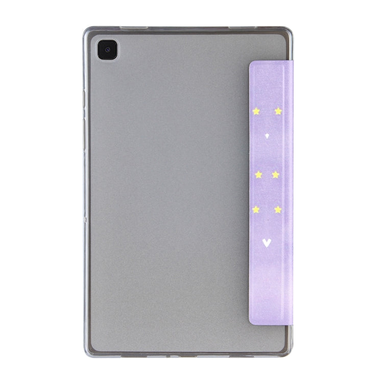 For Samsung Galaxy Tab A7 10.4 (2020) Coloured Drawing Pattern Horizontal Flip Leather Case with Three-folding Holder