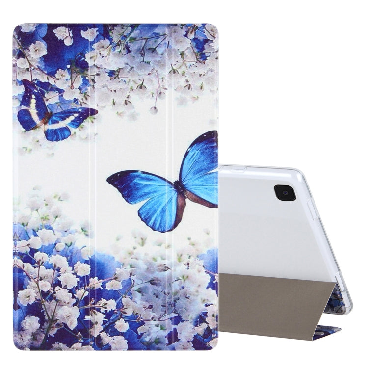 For Samsung Galaxy Tab A7 10.4 (2020) Coloured Drawing Pattern Horizontal Flip Leather Case with Three-folding Holder
