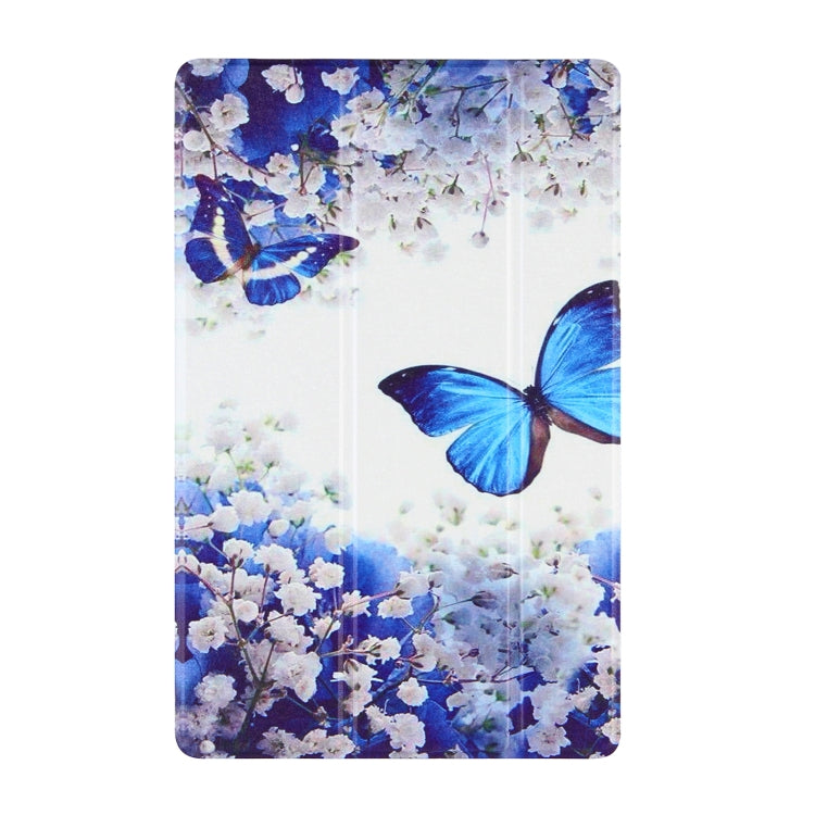 For Samsung Galaxy Tab A7 10.4 (2020) Coloured Drawing Pattern Horizontal Flip Leather Case with Three-folding Holder
