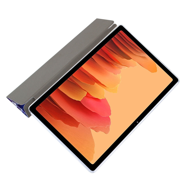 For Samsung Galaxy Tab A7 10.4 (2020) Coloured Drawing Pattern Horizontal Flip Leather Case with Three-folding Holder
