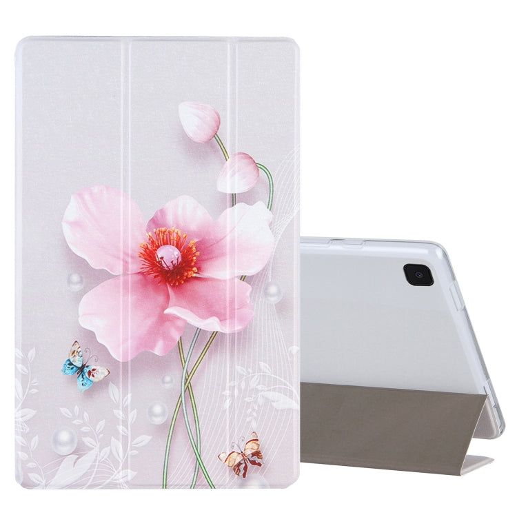 For Samsung Galaxy Tab A7 10.4 (2020) Coloured Drawing Pattern Horizontal Flip Leather Case with Three-folding Holder