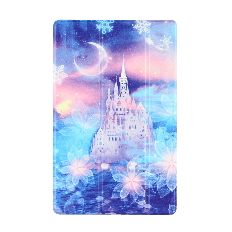 For Samsung Galaxy Tab A7 10.4 (2020) Coloured Drawing Pattern Horizontal Flip Leather Case with Three-folding Holder