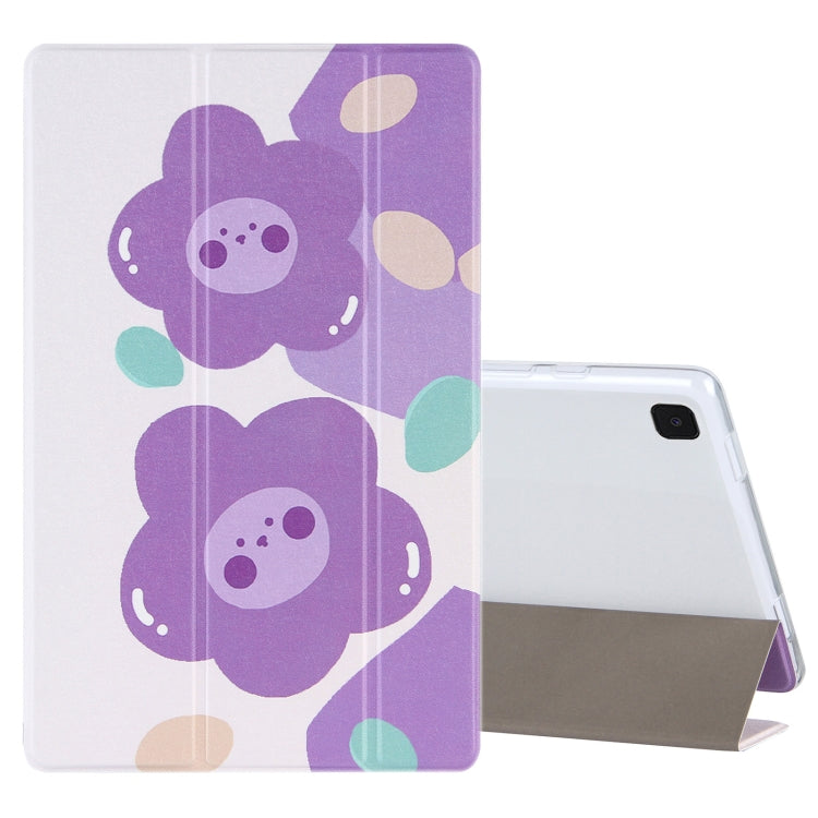 For Samsung Galaxy Tab A7 10.4 (2020) Coloured Drawing Pattern Horizontal Flip Leather Case with Three-folding Holder