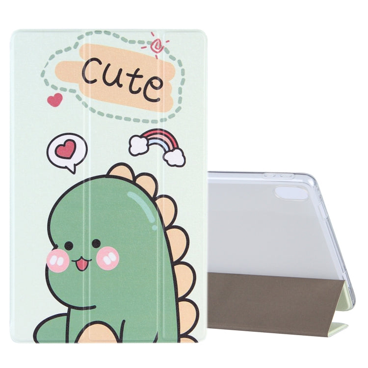 For Lenovo Tab P11 (TB-J606F) Coloured Drawing Pattern Horizontal Flip Leather Case with Three-folding Holder