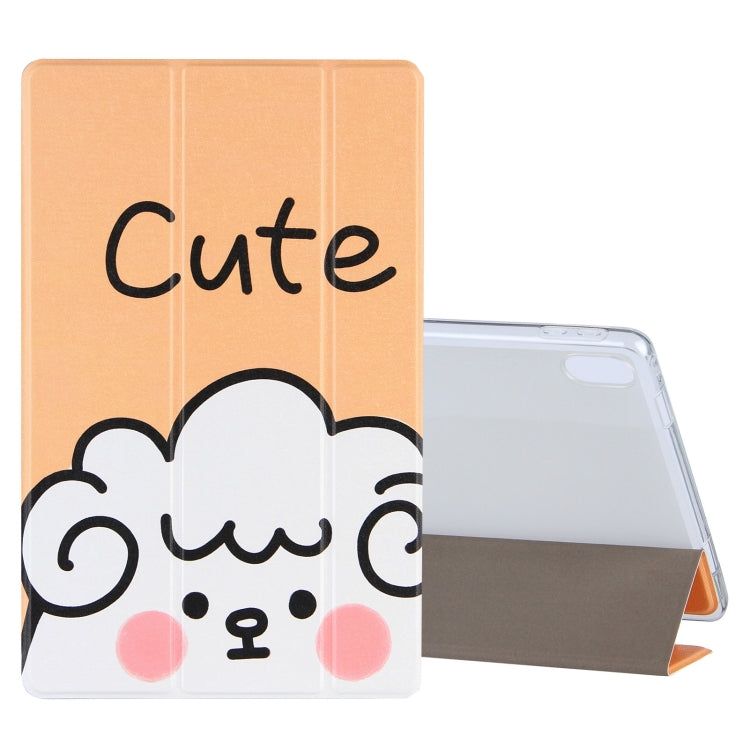 For Lenovo Tab P11 (TB-J606F) Coloured Drawing Pattern Horizontal Flip Leather Case with Three-folding Holder