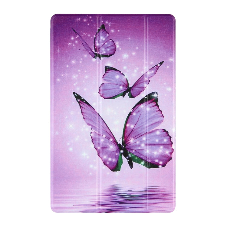 For Lenovo Tab P11 (TB-J606F) Coloured Drawing Pattern Horizontal Flip Leather Case with Three-folding Holder