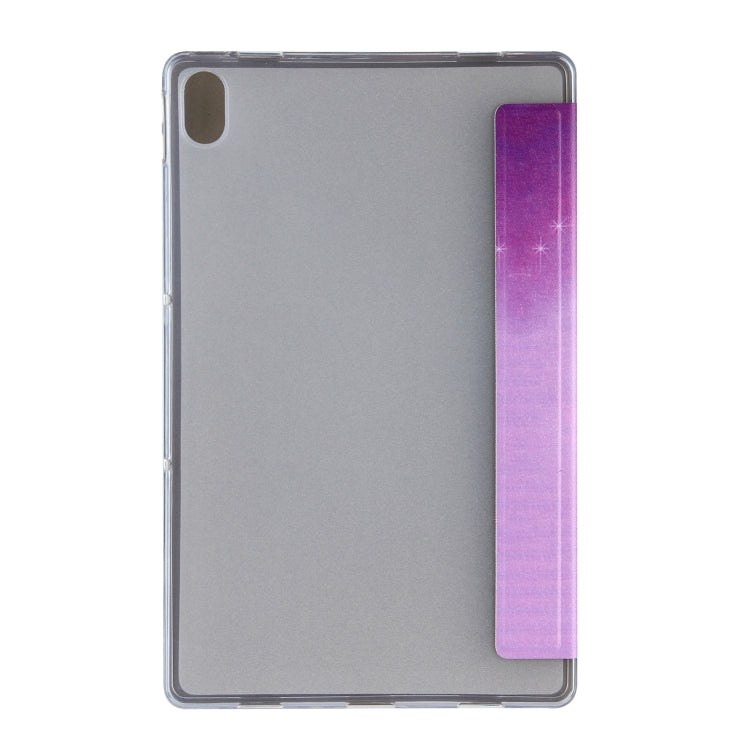 For Lenovo Tab P11 (TB-J606F) Coloured Drawing Pattern Horizontal Flip Leather Case with Three-folding Holder