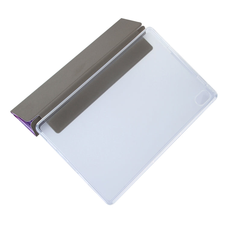 For Lenovo Tab P11 (TB-J606F) Coloured Drawing Pattern Horizontal Flip Leather Case with Three-folding Holder