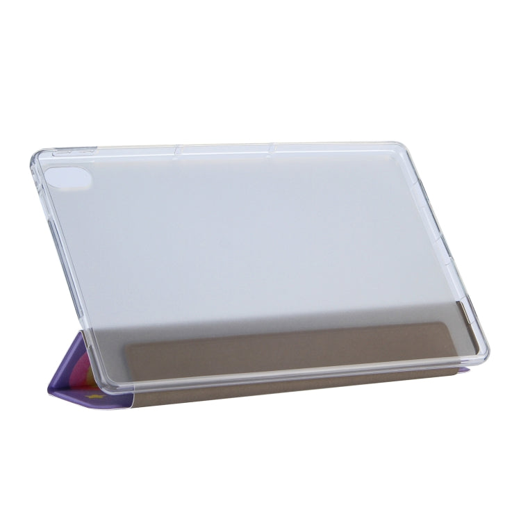For Lenovo Tab P11 (TB-J606F) Coloured Drawing Pattern Horizontal Flip Leather Case with Three-folding Holder