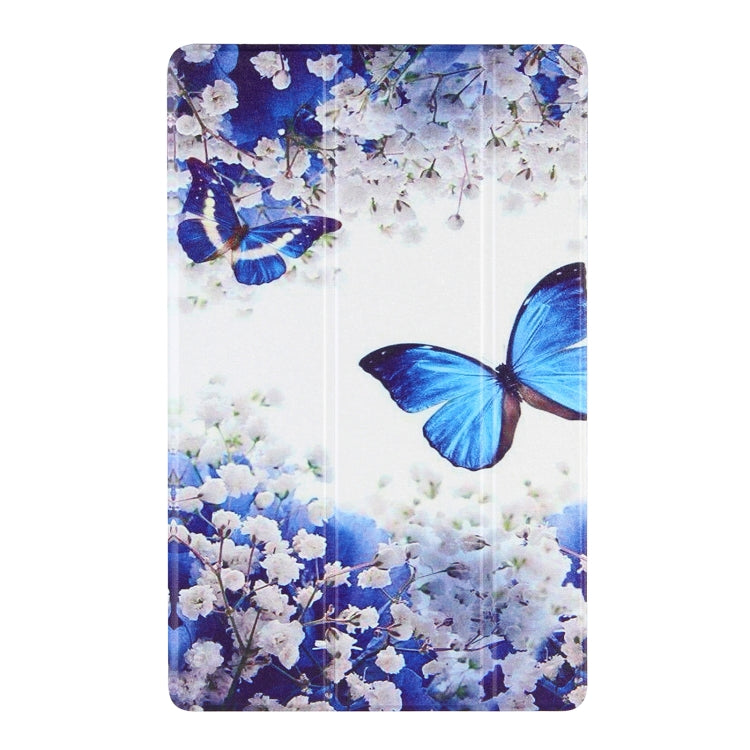 For Lenovo Tab P11 (TB-J606F) Coloured Drawing Pattern Horizontal Flip Leather Case with Three-folding Holder