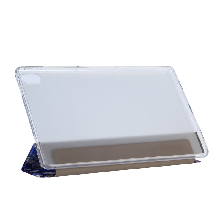 For Lenovo Tab P11 (TB-J606F) Coloured Drawing Pattern Horizontal Flip Leather Case with Three-folding Holder