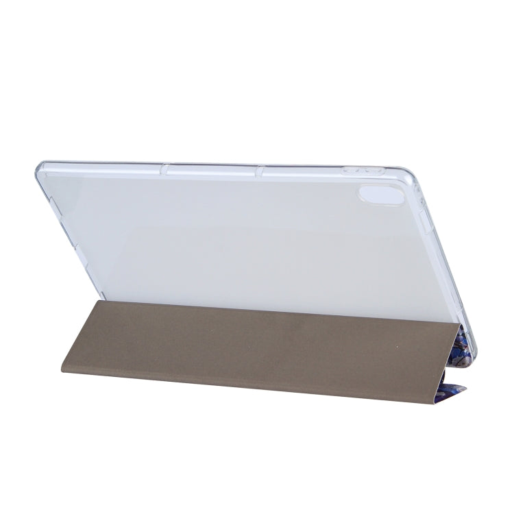 For Lenovo Tab P11 (TB-J606F) Coloured Drawing Pattern Horizontal Flip Leather Case with Three-folding Holder