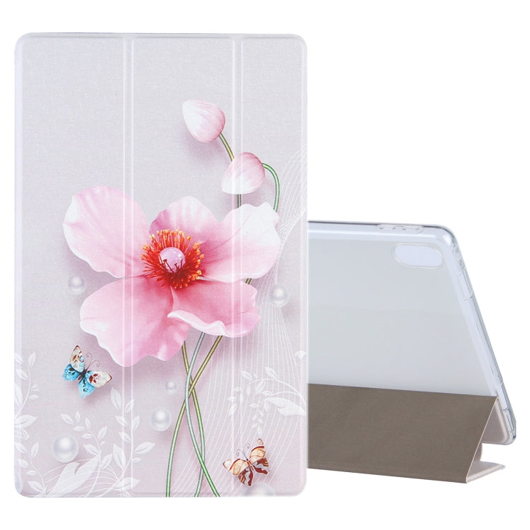For Lenovo Tab P11 (TB-J606F) Coloured Drawing Pattern Horizontal Flip Leather Case with Three-folding Holder