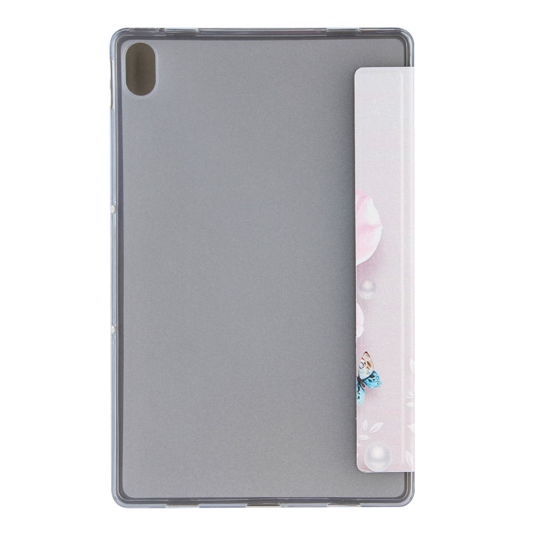 For Lenovo Tab P11 (TB-J606F) Coloured Drawing Pattern Horizontal Flip Leather Case with Three-folding Holder