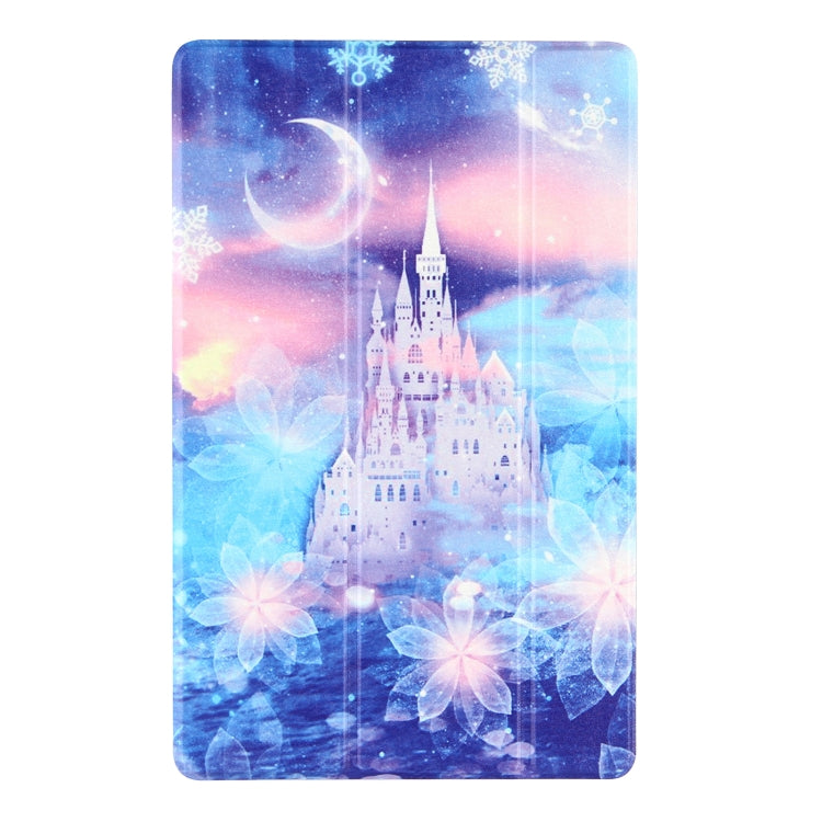 For Lenovo Tab P11 (TB-J606F) Coloured Drawing Pattern Horizontal Flip Leather Case with Three-folding Holder