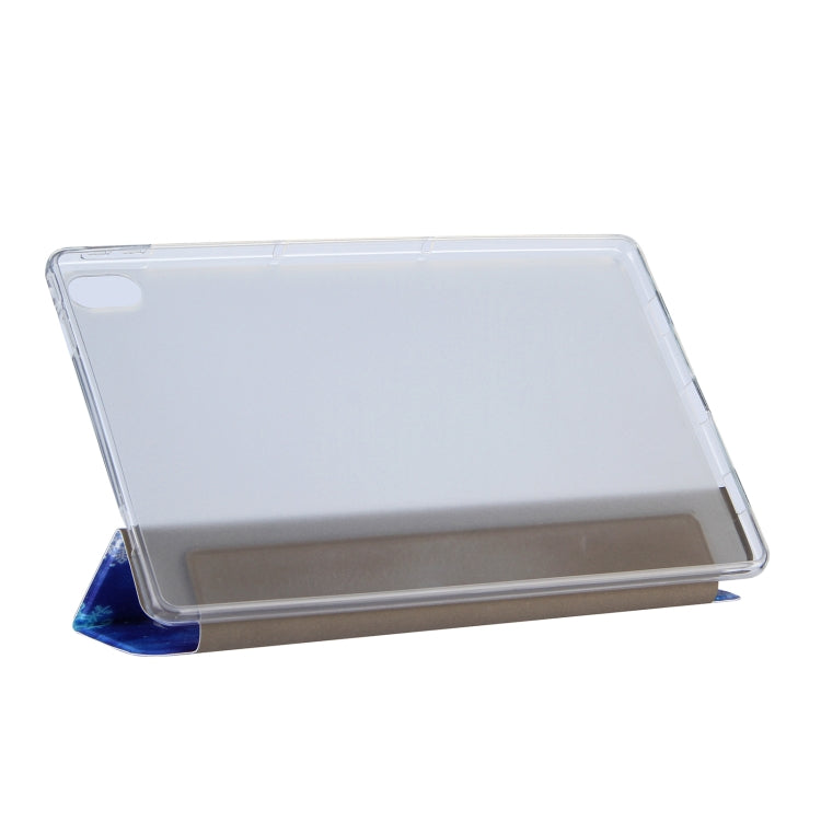 For Lenovo Tab P11 (TB-J606F) Coloured Drawing Pattern Horizontal Flip Leather Case with Three-folding Holder