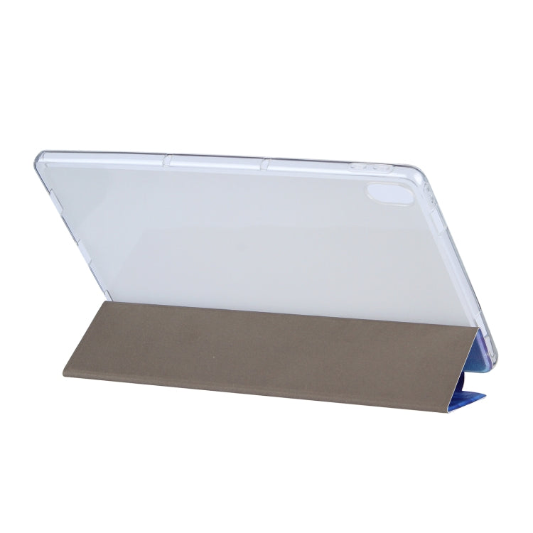 For Lenovo Tab P11 (TB-J606F) Coloured Drawing Pattern Horizontal Flip Leather Case with Three-folding Holder