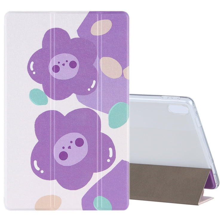 For Lenovo Tab P11 (TB-J606F) Coloured Drawing Pattern Horizontal Flip Leather Case with Three-folding Holder