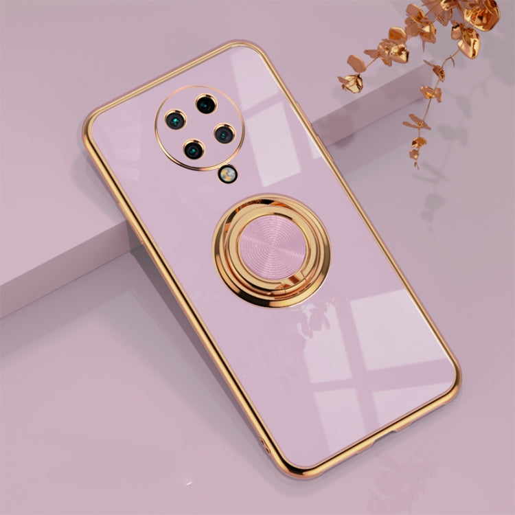 For Xiaomi Redmi K30 Pro 6D Electroplating Full Coverage Silicone Protective Case with Magnetic Ring Holder