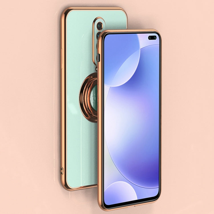 For Xiaomi Redmi K30 Pro 6D Electroplating Full Coverage Silicone Protective Case with Magnetic Ring Holder