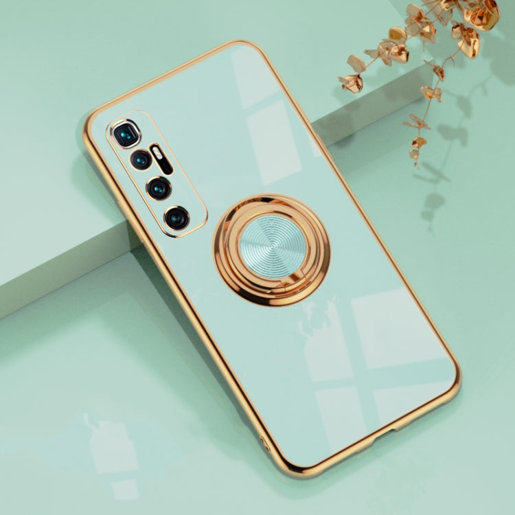 For Xiaomi Mi 10 Ultra 6D Electroplating Full Coverage Silicone Protective Case with Magnetic Ring Holder