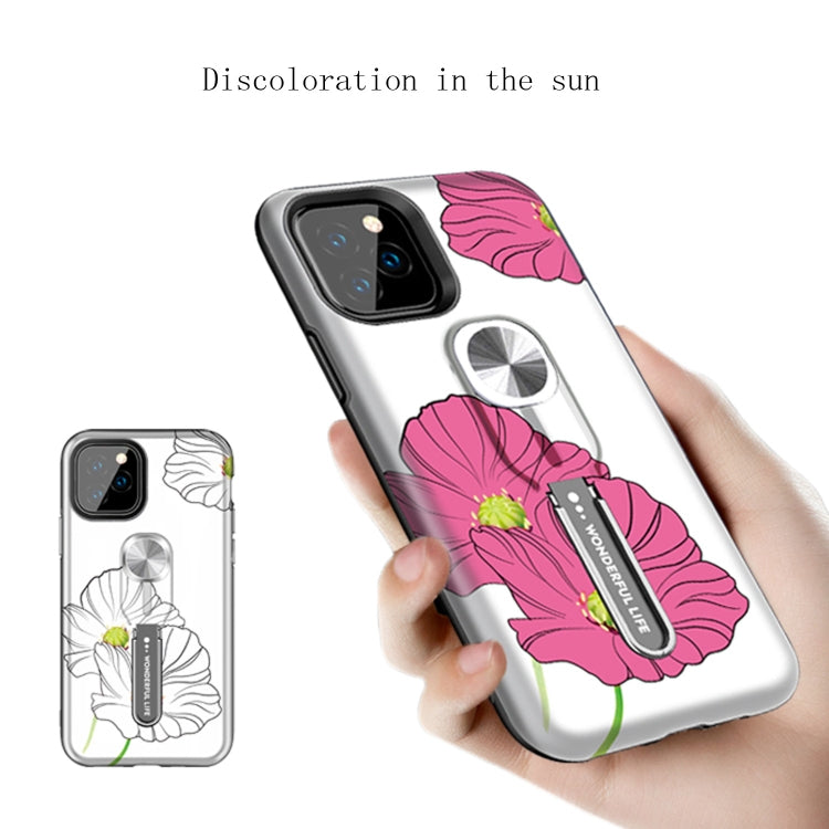 For iPhone 11 Pro Redden Series UV light Color Changing Protective Case with Ring Bracket